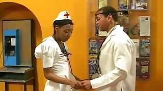 Black Nurse In Stockings Deep Throats The Doctors Dong On Knees